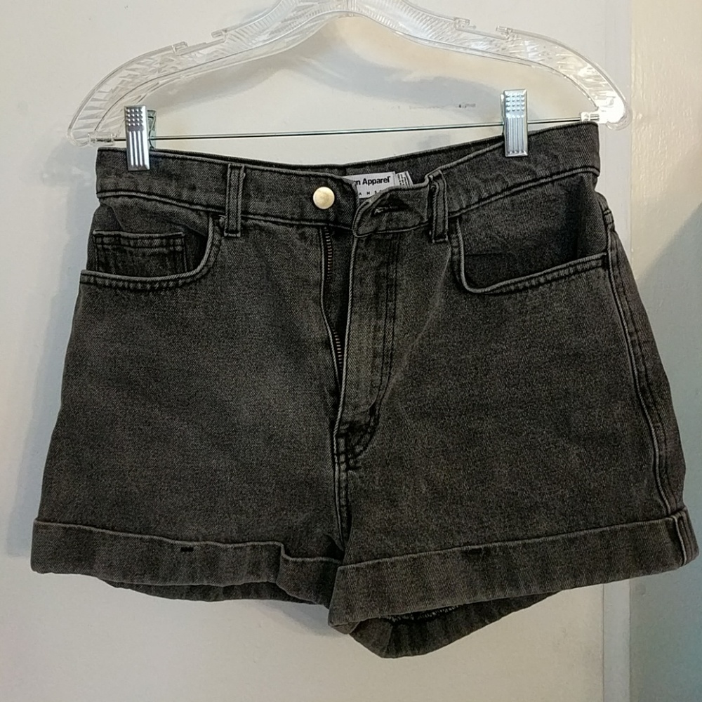 American Apparel Denim High Waist Shorts